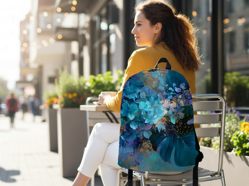 Personalized Floral Backpack, Custom Name Botanical Rucksack, Customized Nature Lover School Bag, Bloom Gift, Garden Present