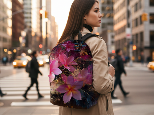 Personalized Floral Backpack, Custom Name Botanical Rucksack, Customized Nature Lover School Bag, Bloom Gift, Garden Present